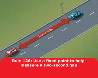 Highway Code - Rule 126 Use A Fixed Point To Help Measure A Twosecond Gap